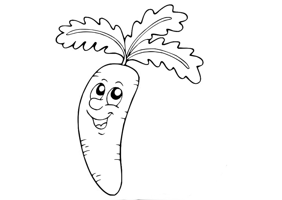 Coloring page Funny Carrot Print